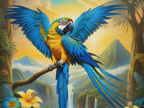 Guacamayo azul y dorado