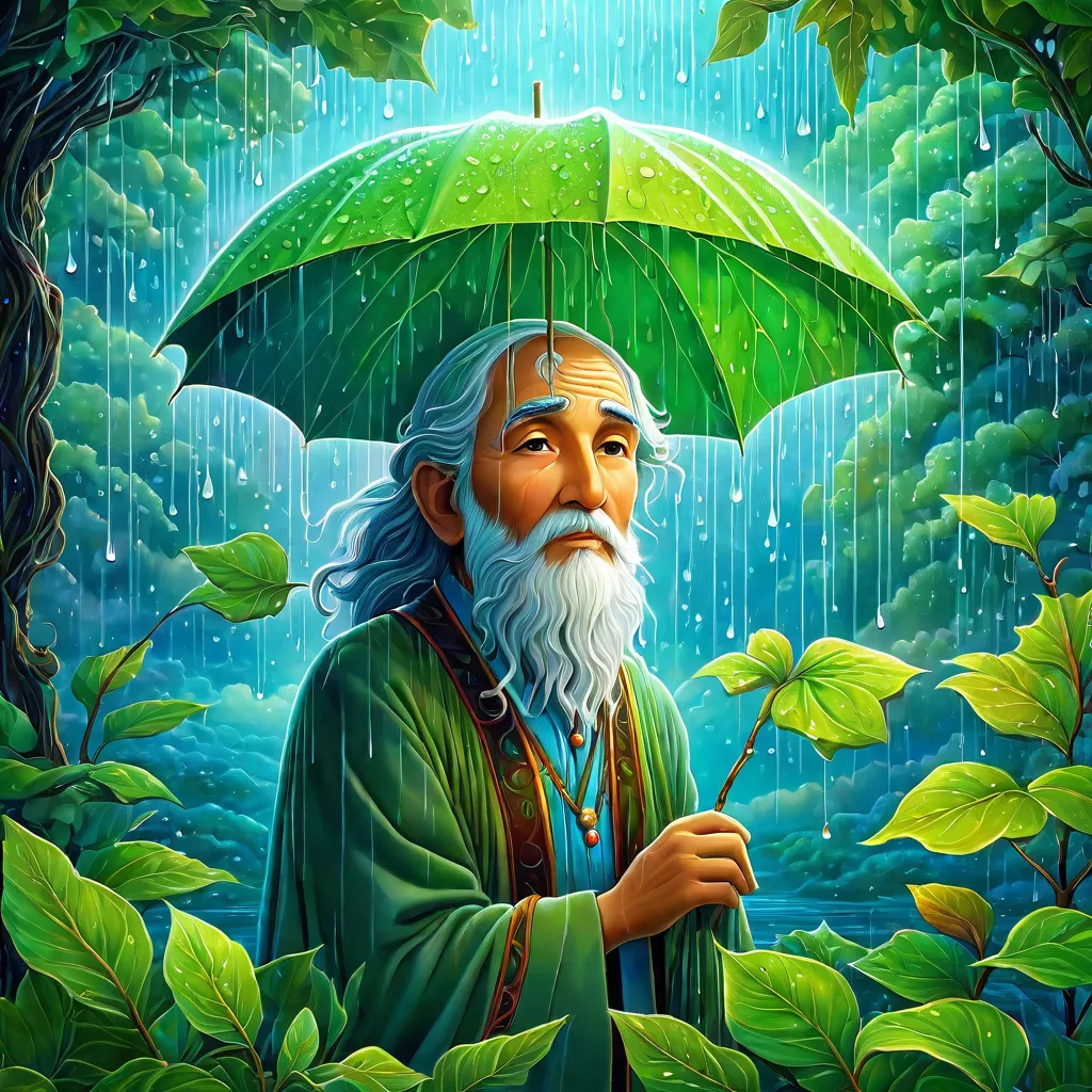 Lluvia en hojas